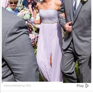 Violet bridesmaids strapless dress